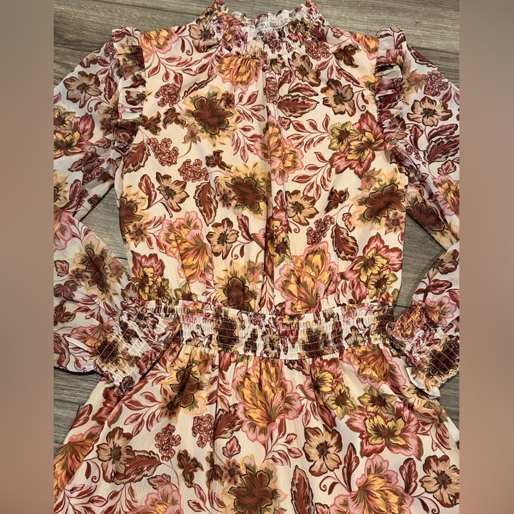 Anthropologie Greylin Floral Ruffle Smocked Waist Dress XS - Picture 6 of 10
